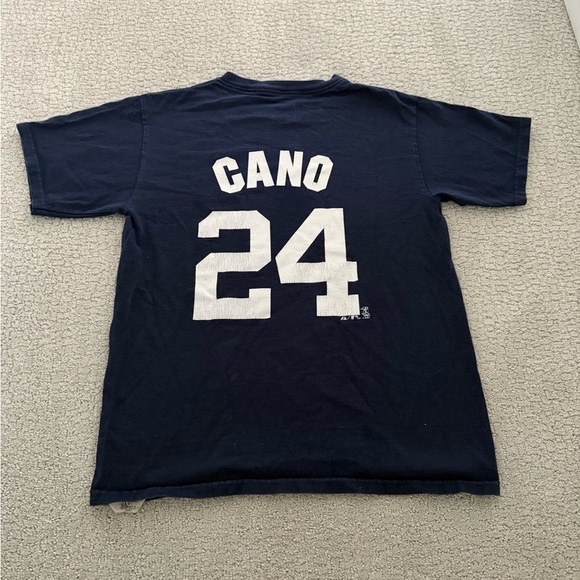 MAJESTIC NEW YORK YANKEES ROBINSON CANO PLAYER T-SHIRT KID’S LARGE VTG - Picture 5 of 5